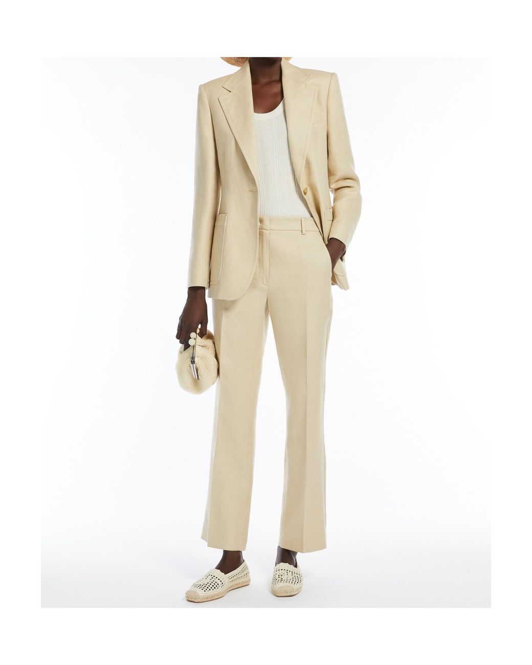 Weekend by Maxmara Natural Batavia Cotton And Linen Trousers