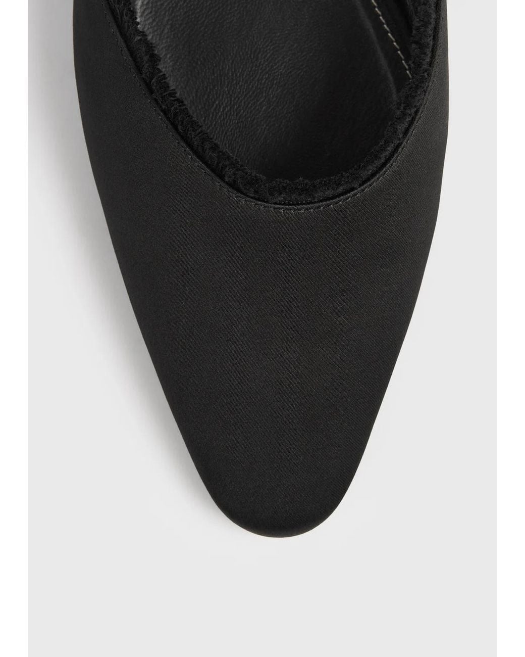 Totême Black Distressed Satin Casual Slides