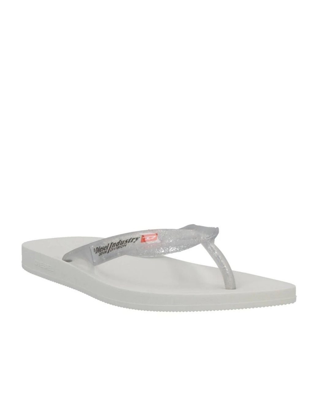 DIESEL White Minimalist Solid-Color Flip-Flops