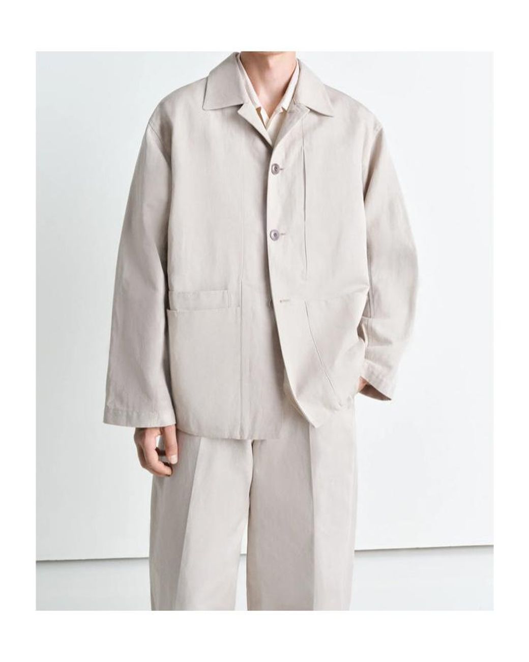 Lemaire Boxy Sb Workwear Jacket in White for Men | Lyst