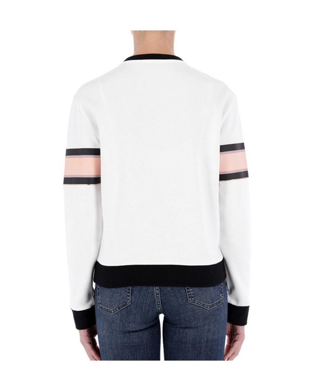 Emporio Armani White Crew Neck Logo Sweatshirt