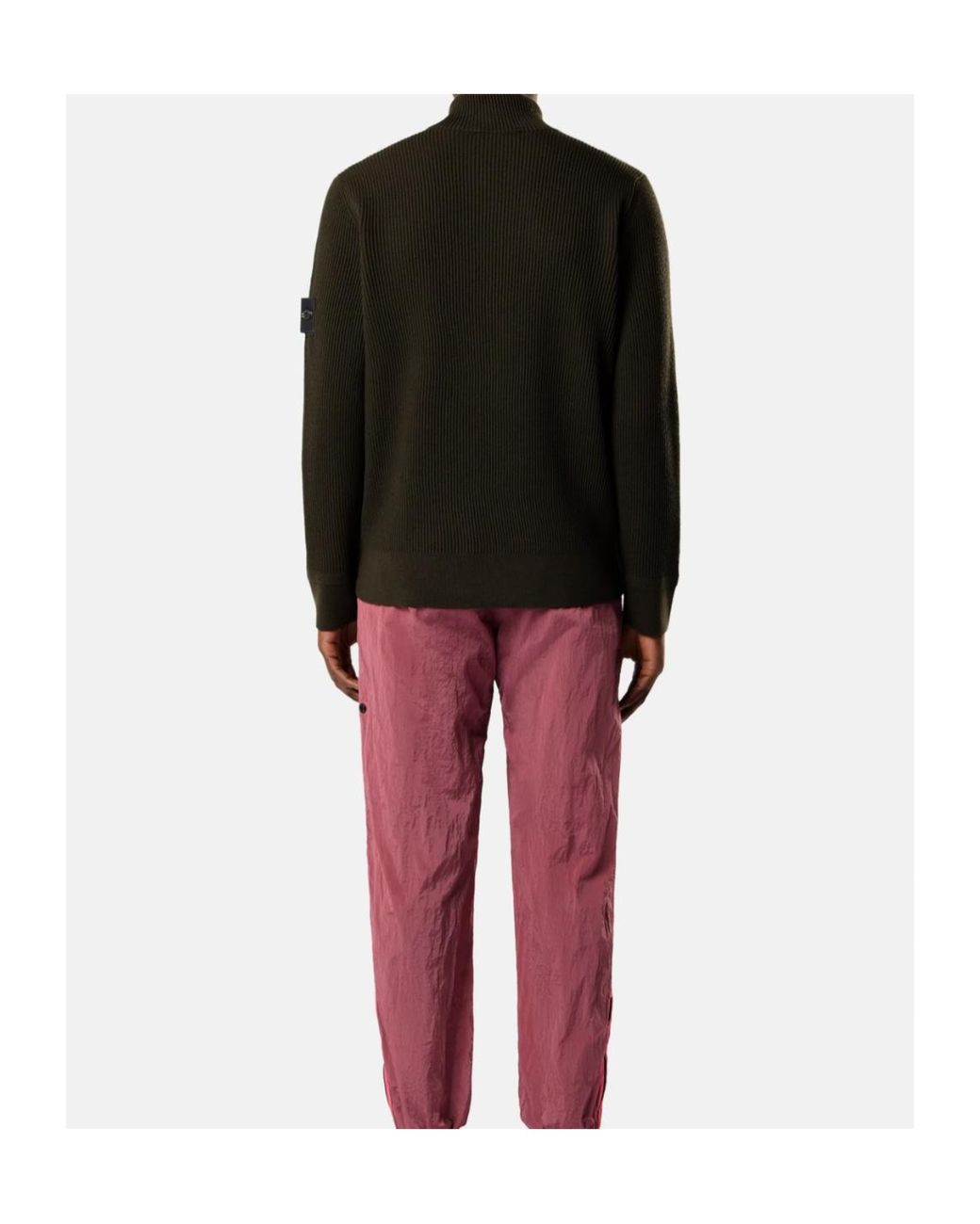 Stone Island Black Logo Patch Zip-Up Cardigan for men