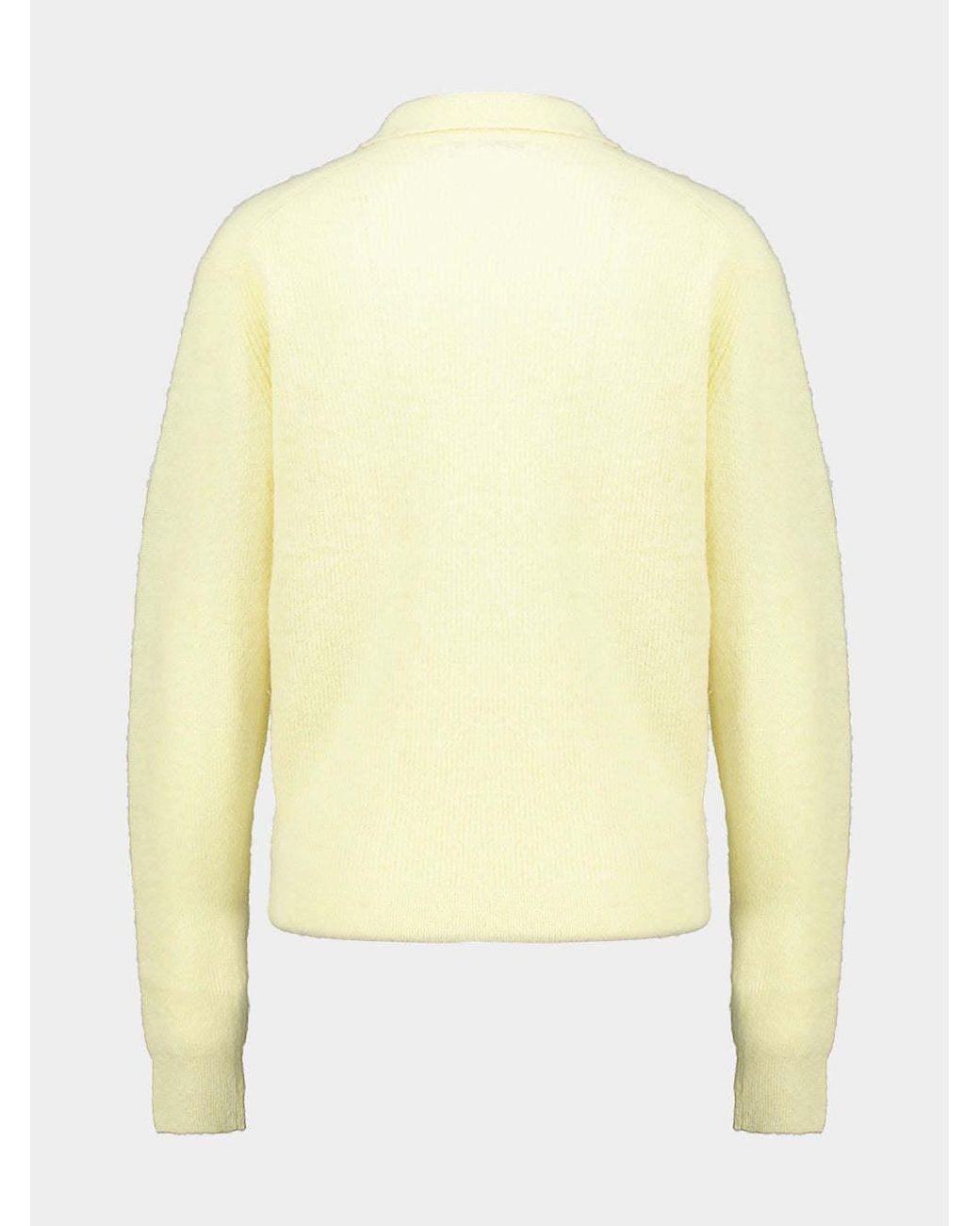 Auralee Yellow V-Neck Knit Top