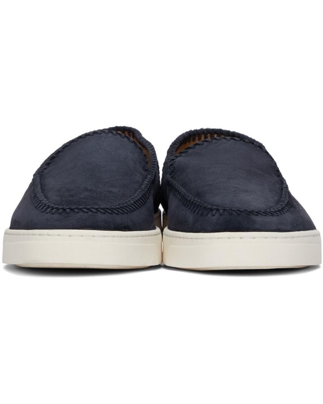 Giorgio Armani Blue Slip-On Round Toe Sneakers for men
