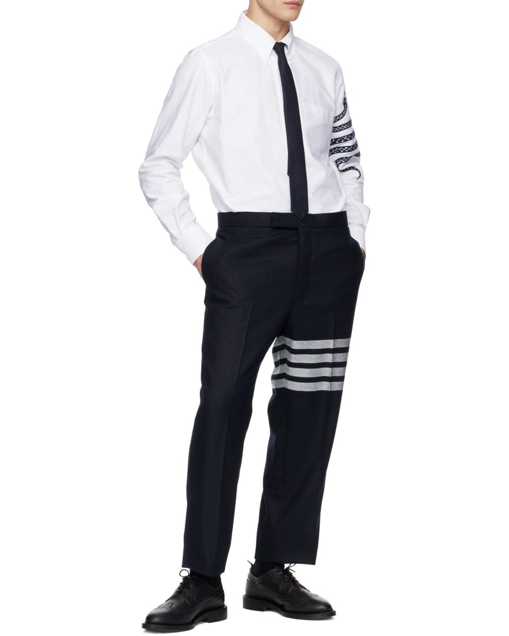 Thom Browne White Embroidered-Snake Cotton Shirt for men