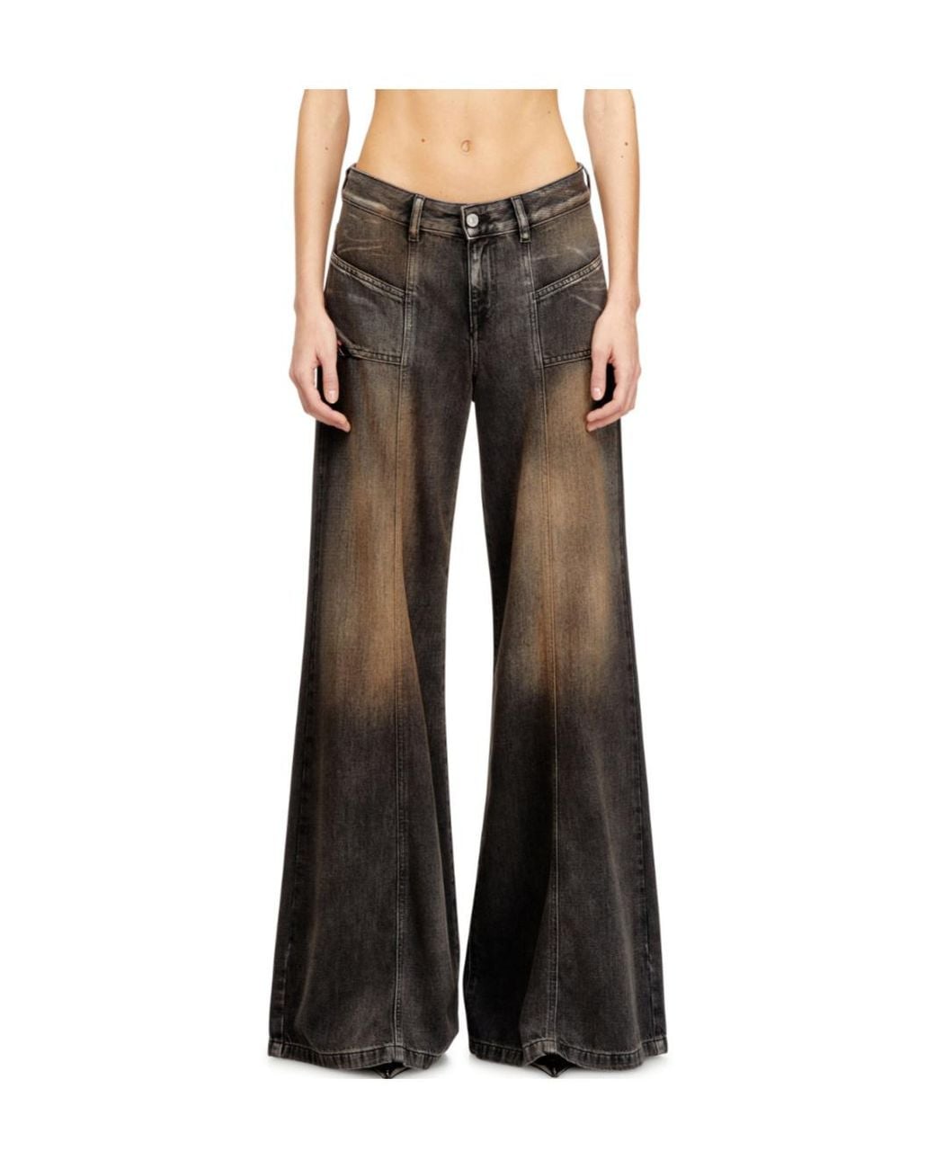 DIESEL Gray D-Akii Flare Jeans