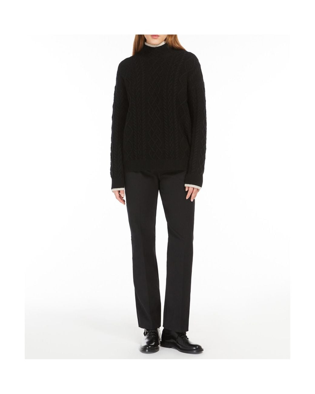 Max Mara Black High Neck Long-Sleeved Jumper