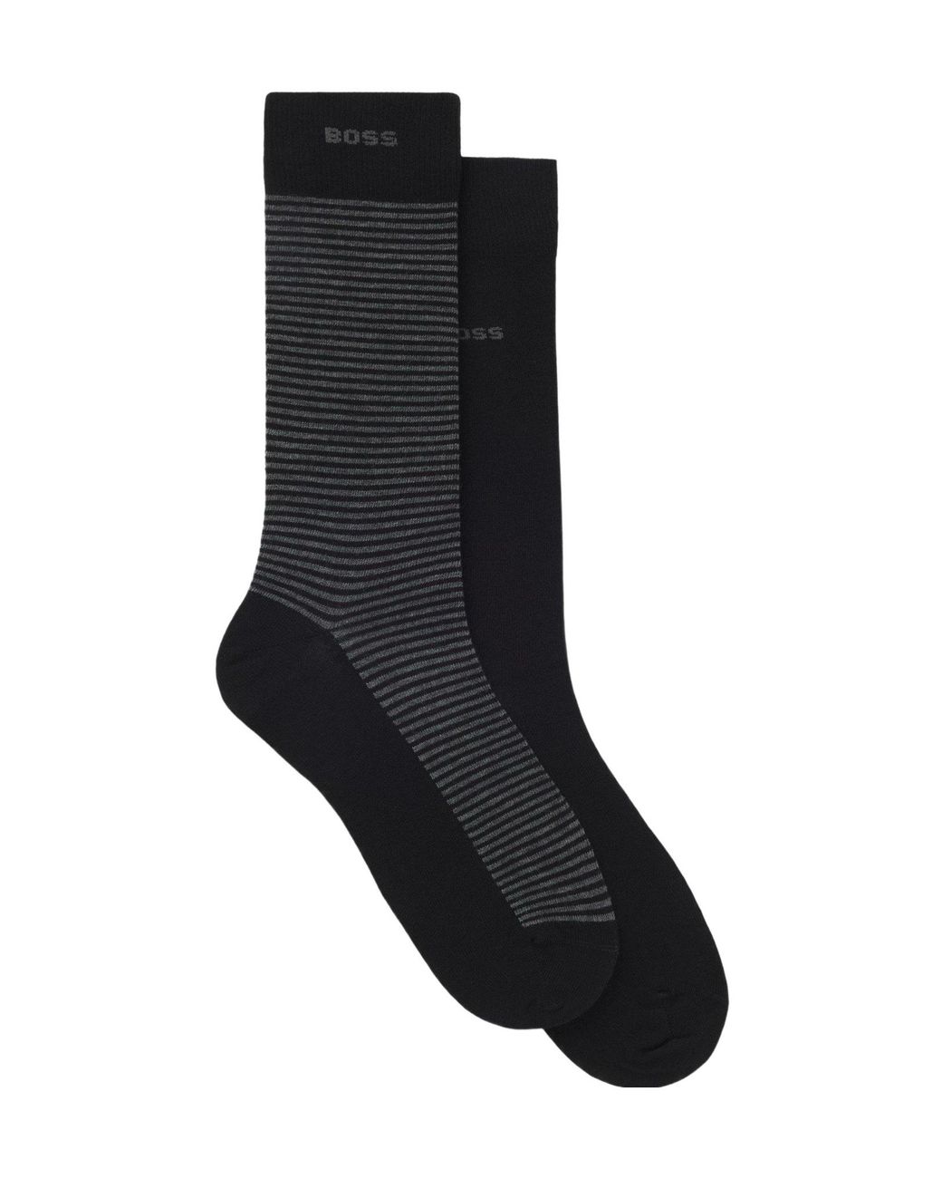 Boss Blue Striped Long Breathable Pure Cotton Socks for men