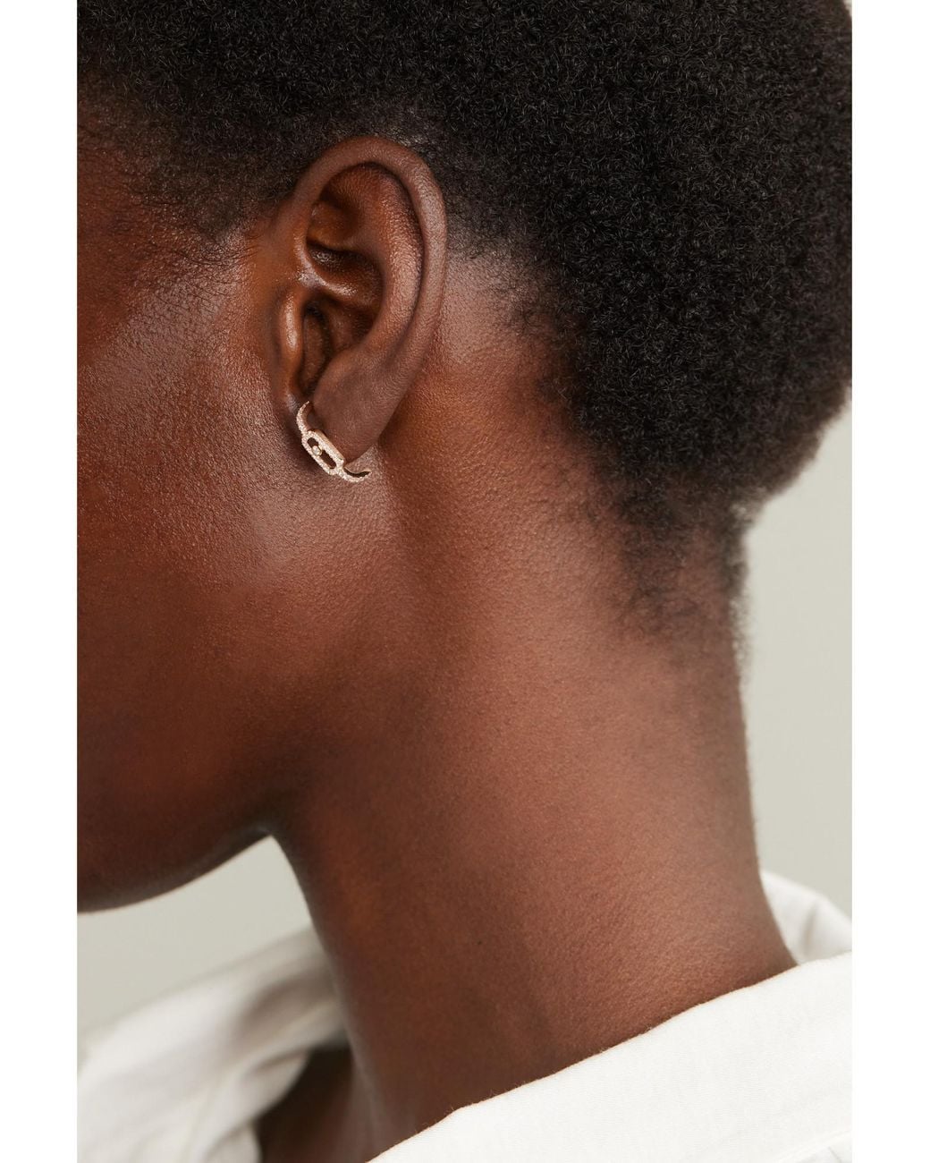 Messika White 18Karat Rosegold Stud Earrings