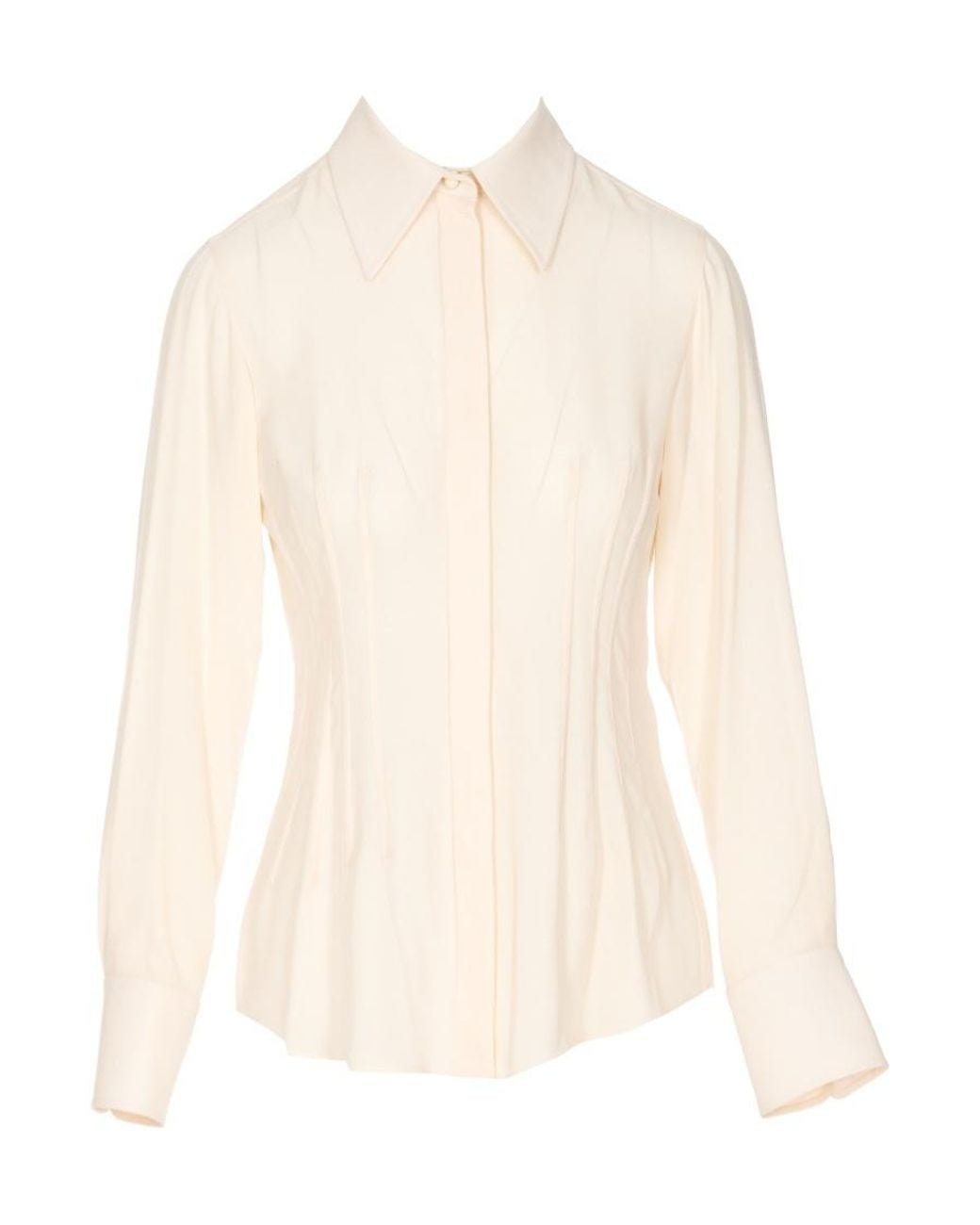 Chloé White Chloé Stitching Detailed Long-Sleeved Shirt