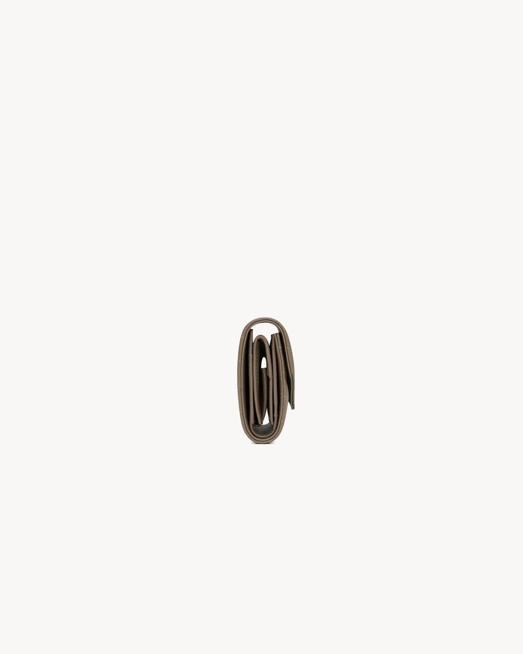 Saint Laurent Gray Cassandre Grain De Poudre Multi-Fold Wallet