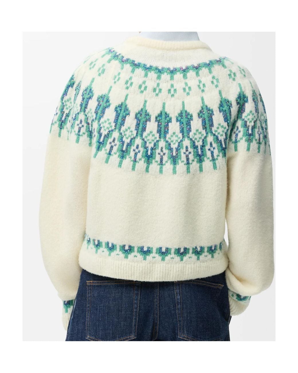 Loewe Blue Fair Isle Pattern Crewneck Jumper