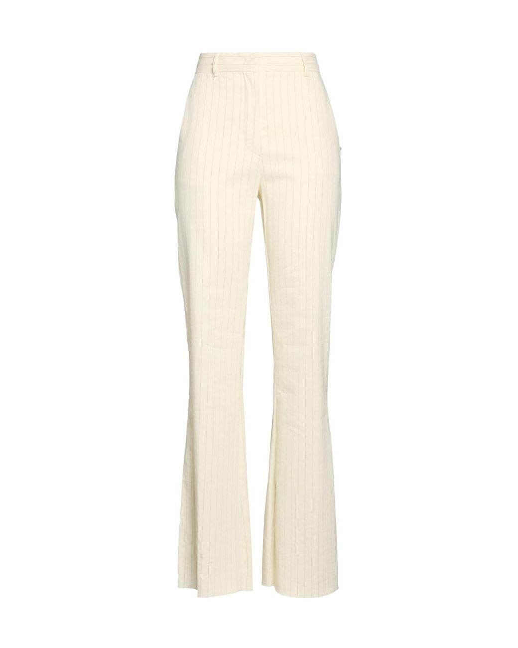 Sportmax White Vertical Striped Flared Pants
