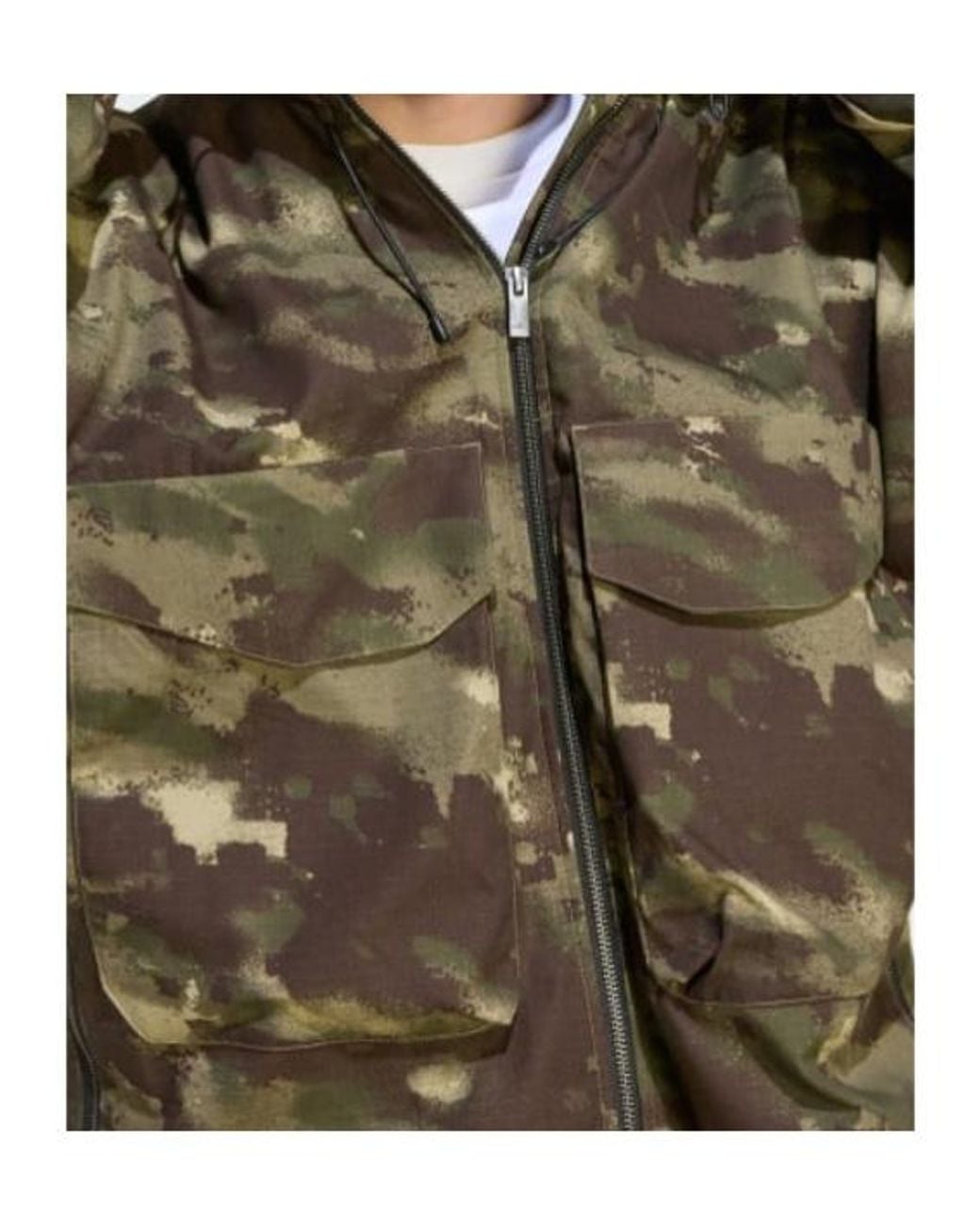 Adidas Originals Green Printed Hooded Jacket for men