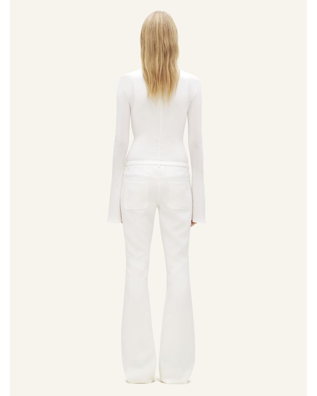 Courreges White Ellipse Zipped Twill Trousers