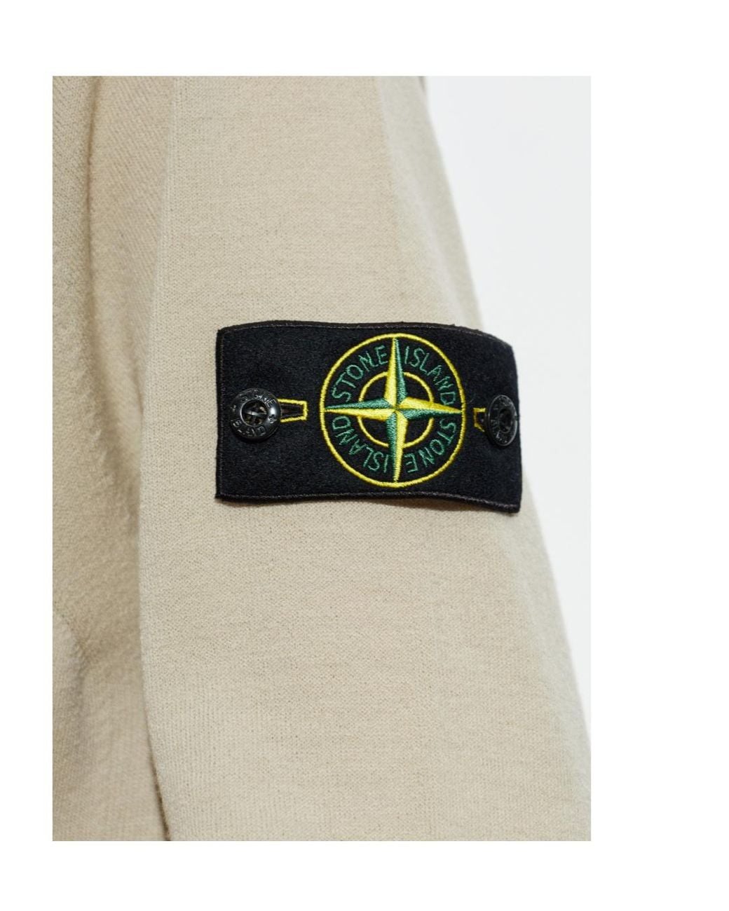 Stone Island White Logo Patch Crewneck Sweater for men