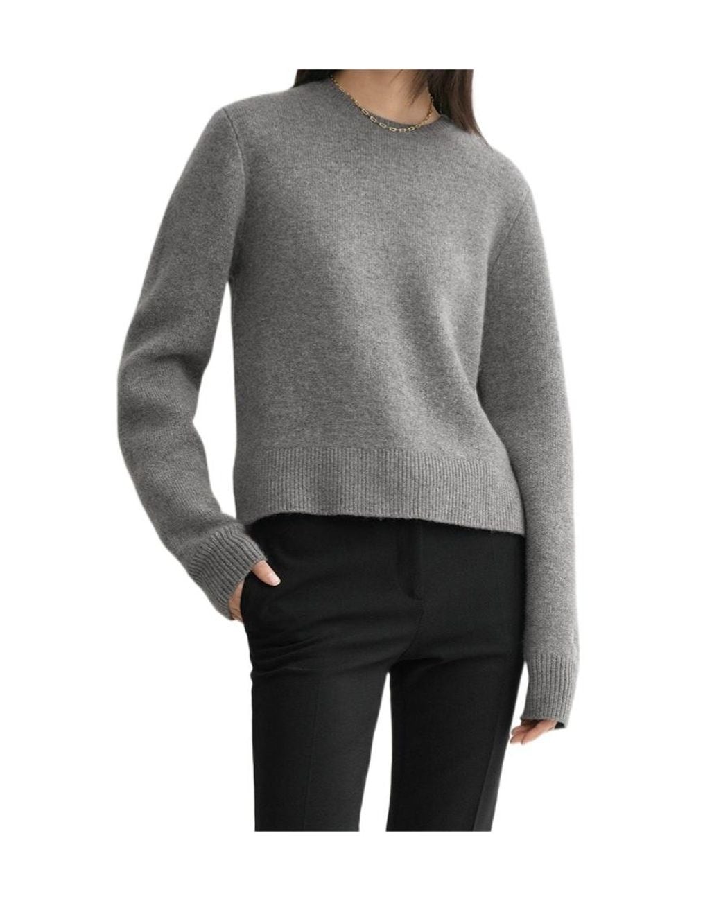 Totême Gray Totême Crewneck Knitted Jumper