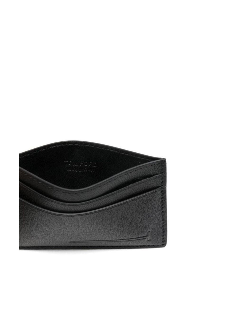 Tom Ford Black Logo Printed Credit Card Case for men