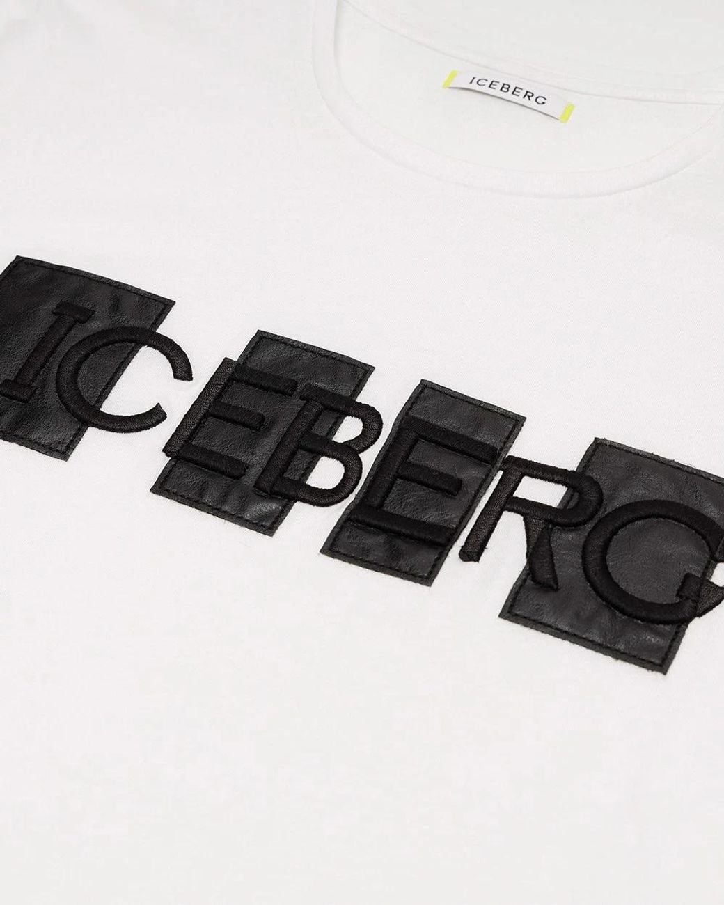 Iceberg White Round Collar Logo T-Shirt for men