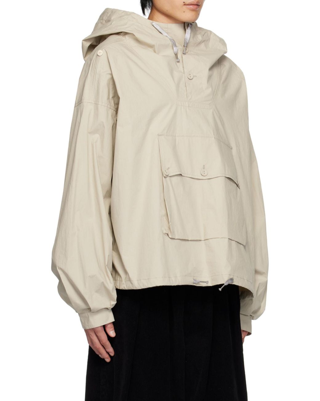 Maison Margiela Natural Drawstring Hooded Performance Jacket for men