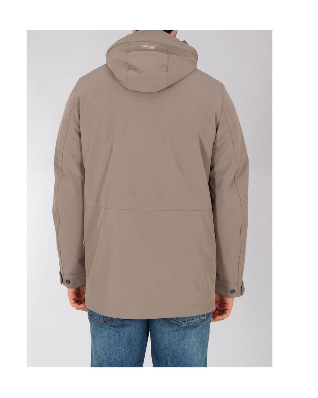 Woolrich Gray Regular Fit Soft Shell Down Barrow Mac Coat for men