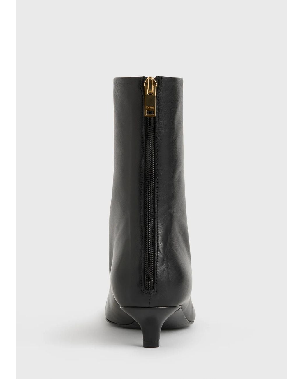 Totême  Black Rear-Zip Square-Toe Boots