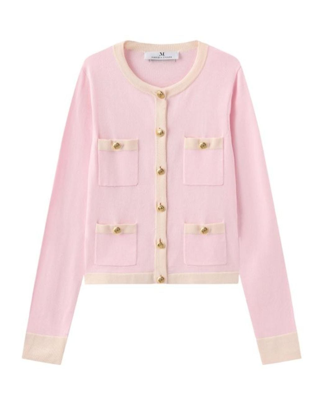 Marissa Chiara Pink Long-Sleeved Knitted Cardigan