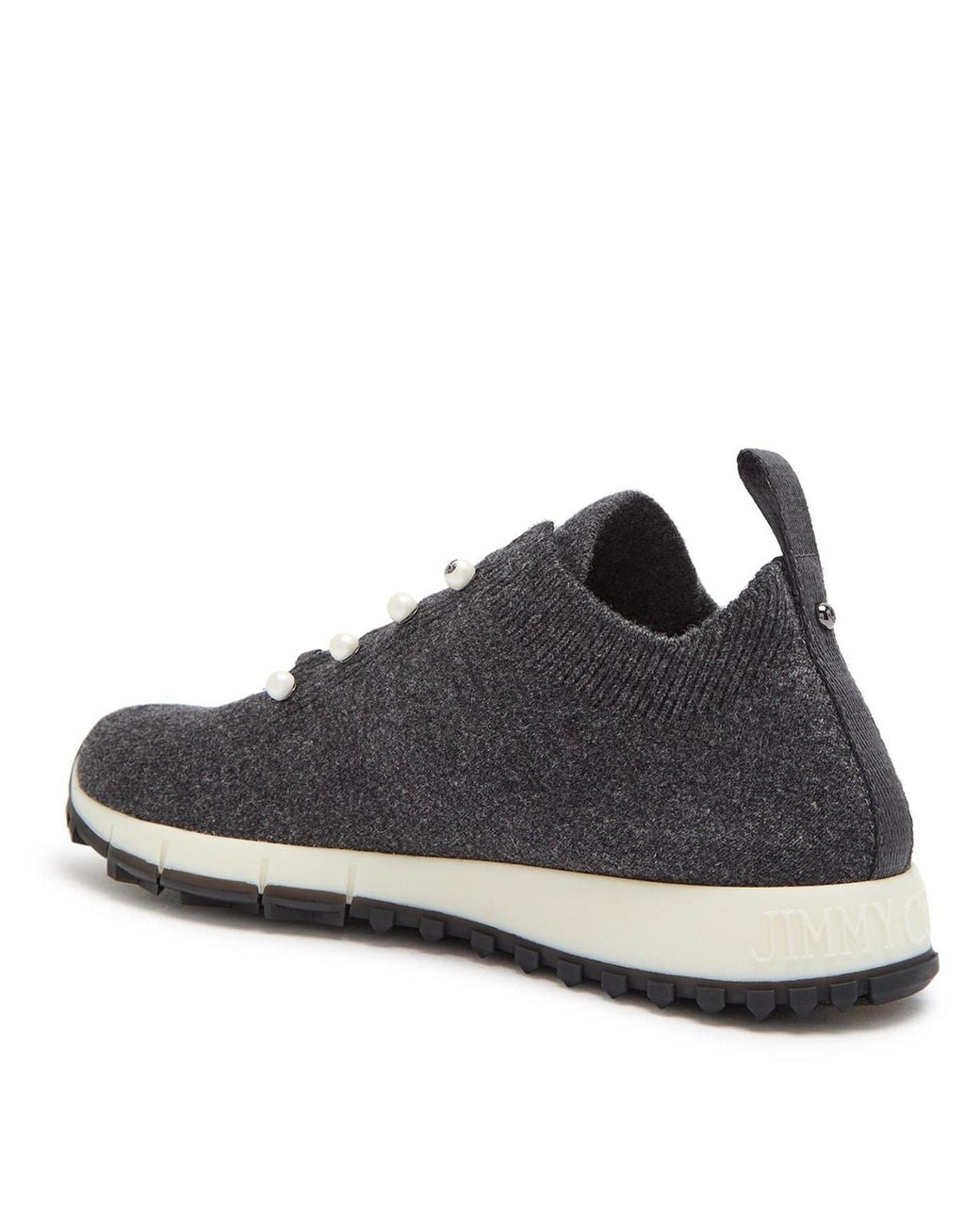 Jimmy Choo Black Cashmere Low-Top Trainers