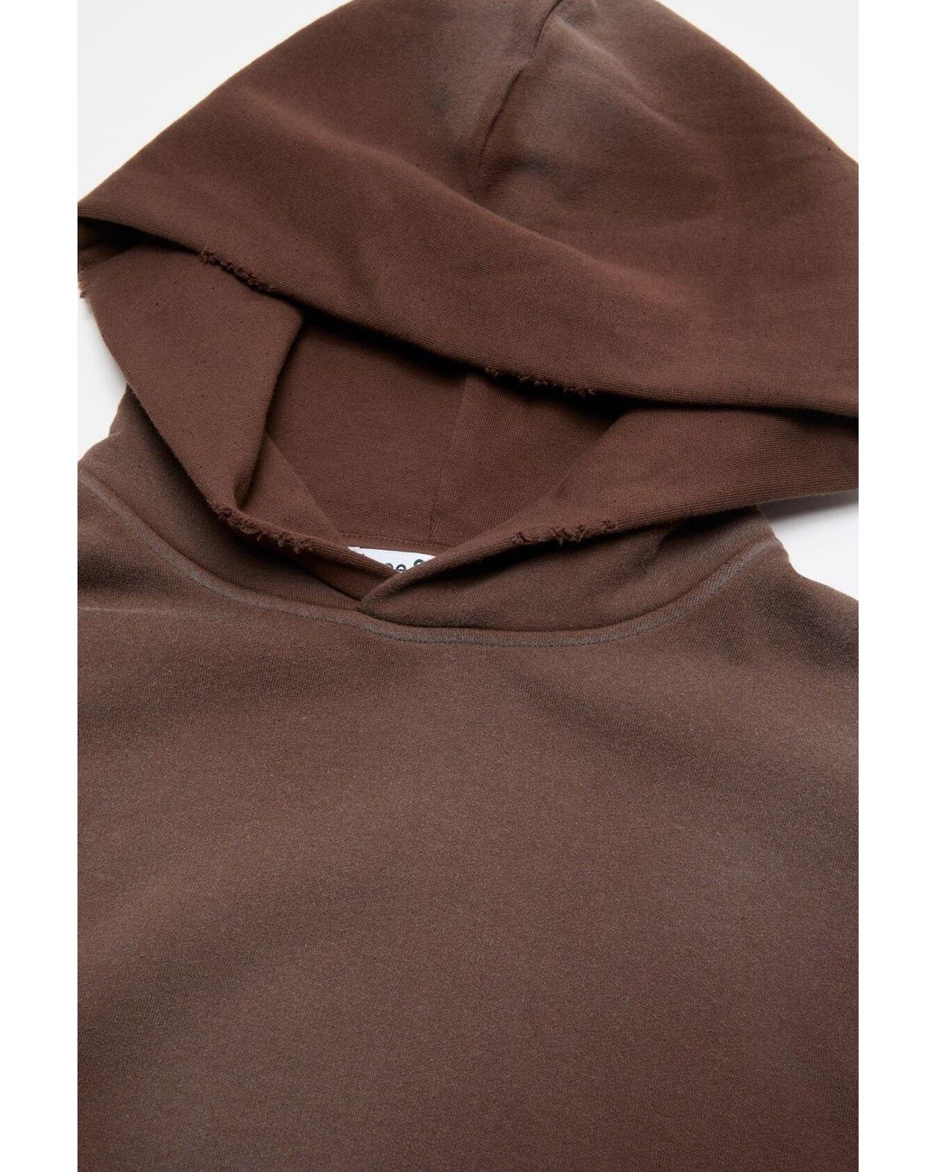 Acne Brown Logo Printed Long-Sleeved Hoodie for men