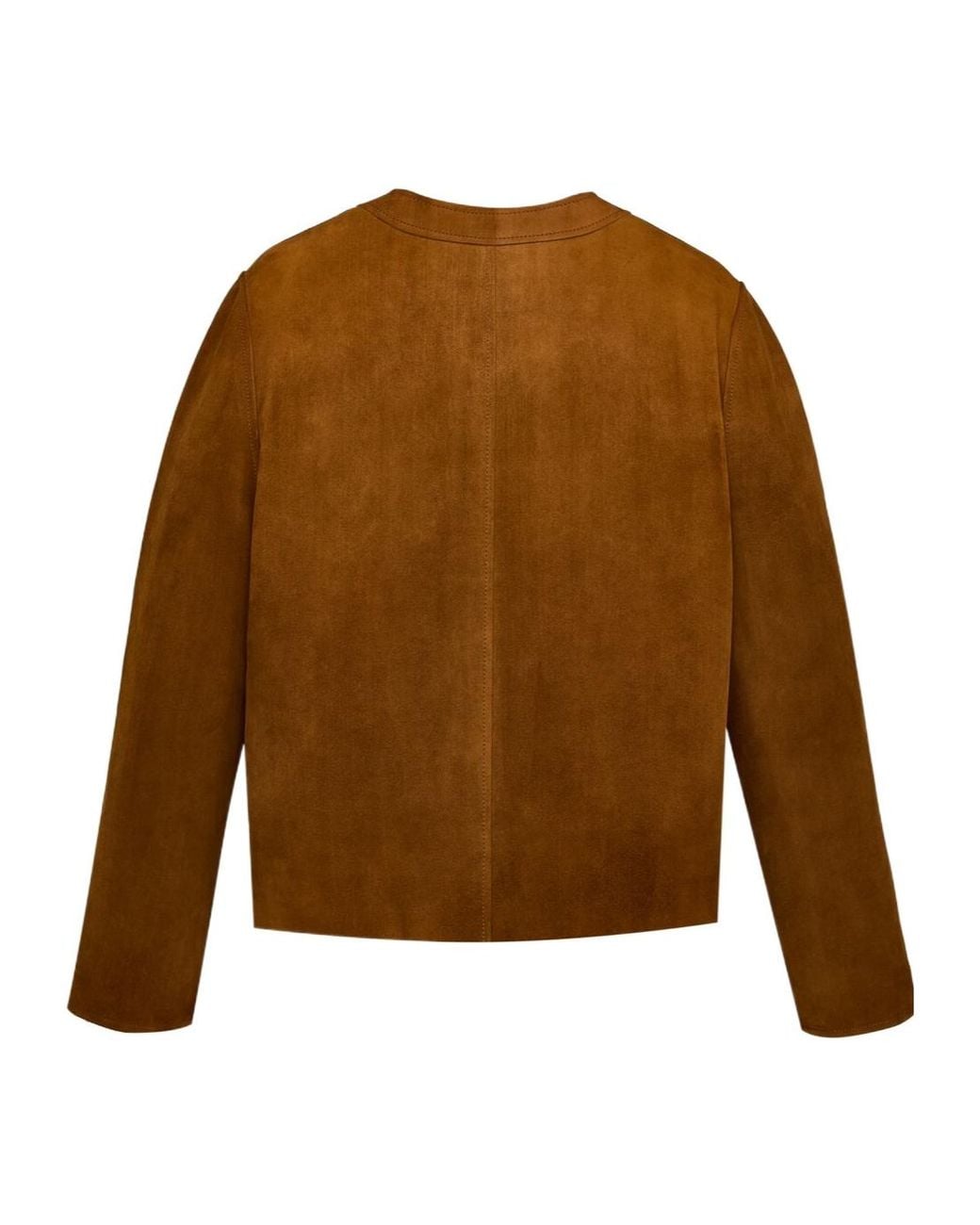 Saint Laurent Brown Suede Cassandre-Button Jacket