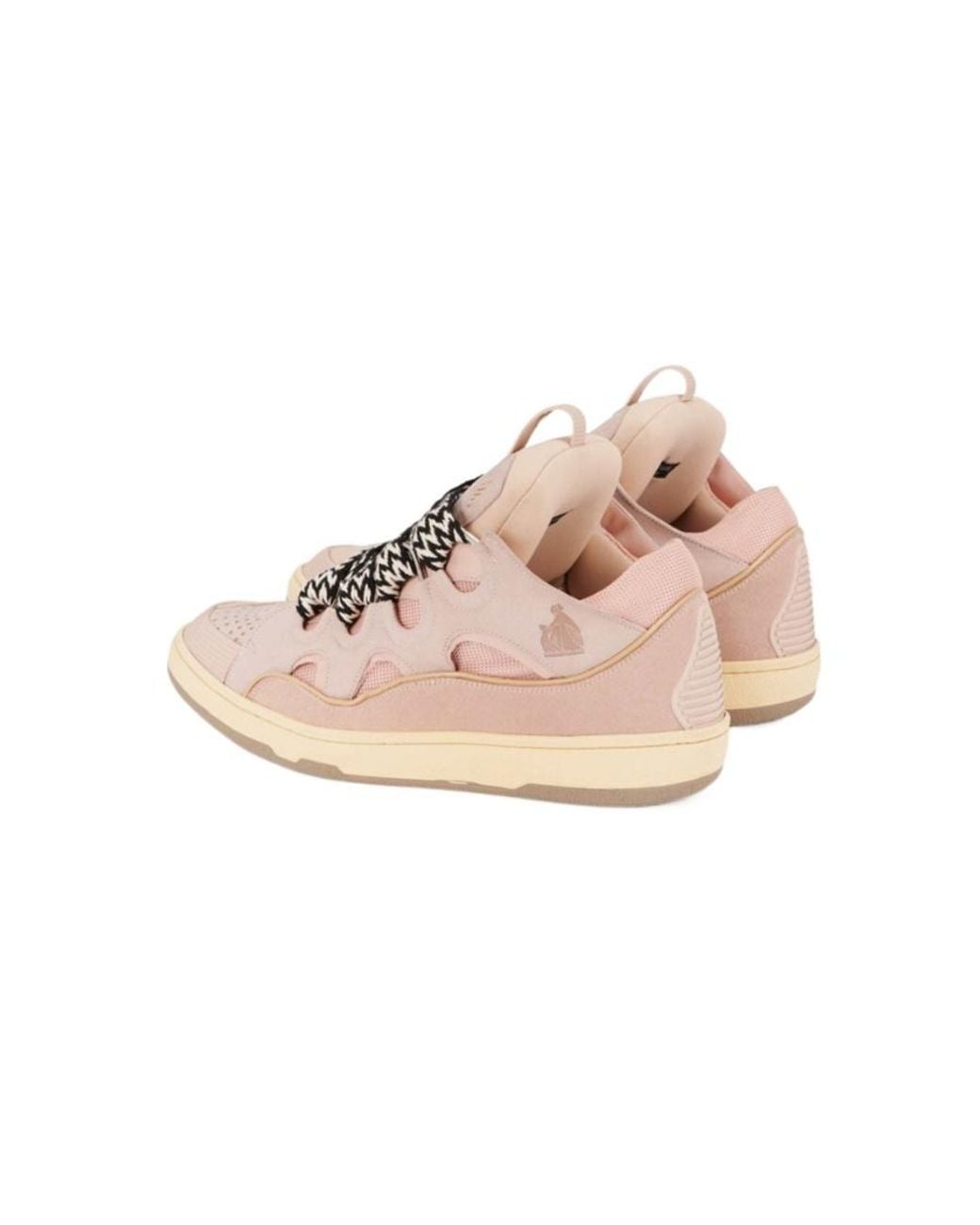 Lanvin Pink Curb Panelled Lace-Up Sneakers