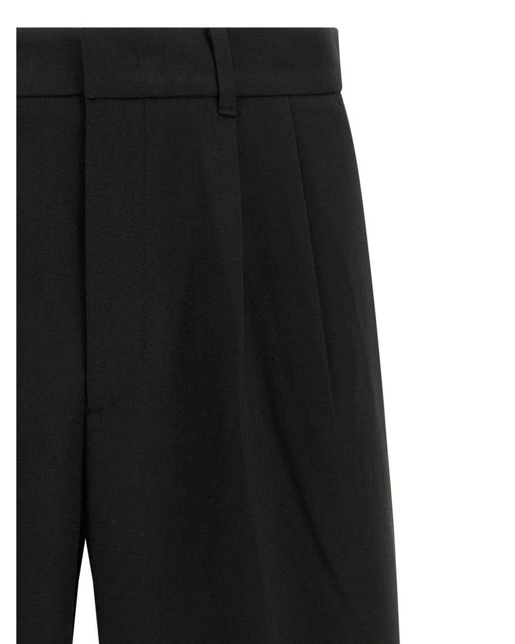 DUNST Black Double Pinch Wide-Leg Pants for men