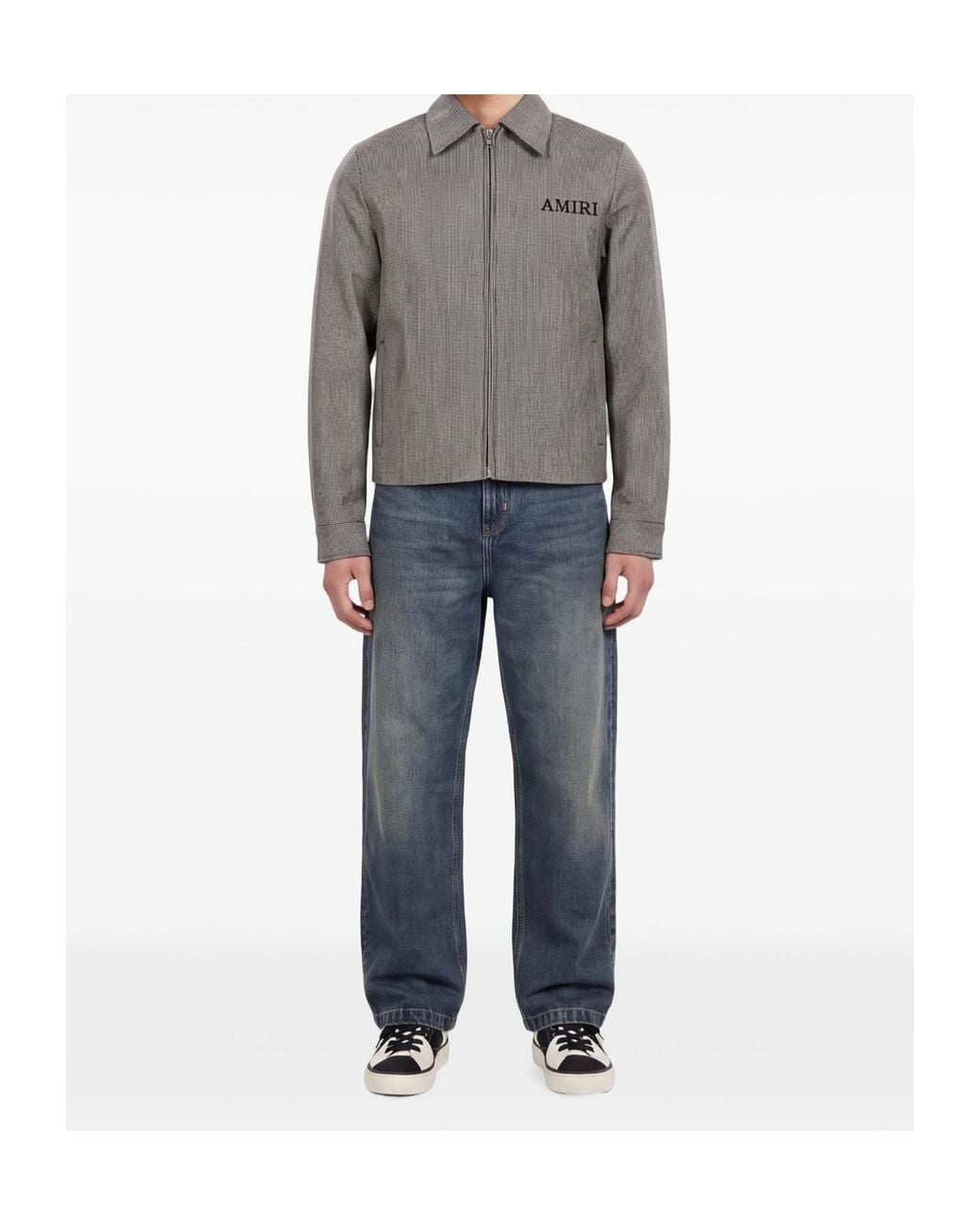 Amiri Gray Houndstooth Blouson for men