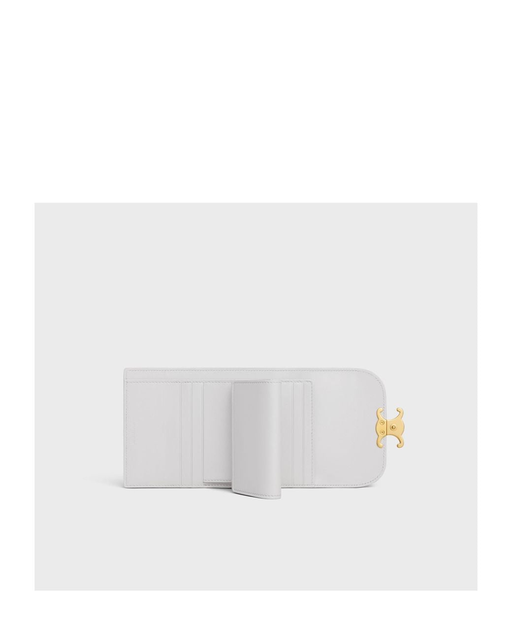 Céline White Small Flap Wallet Triomphe