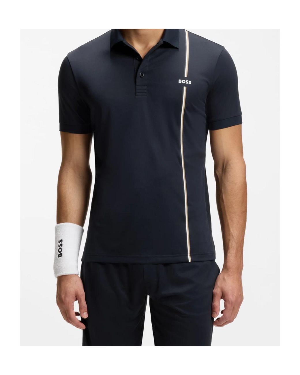 Boss Black Toc Game 3 Striped Short-Sleeve Polo Shirt for men
