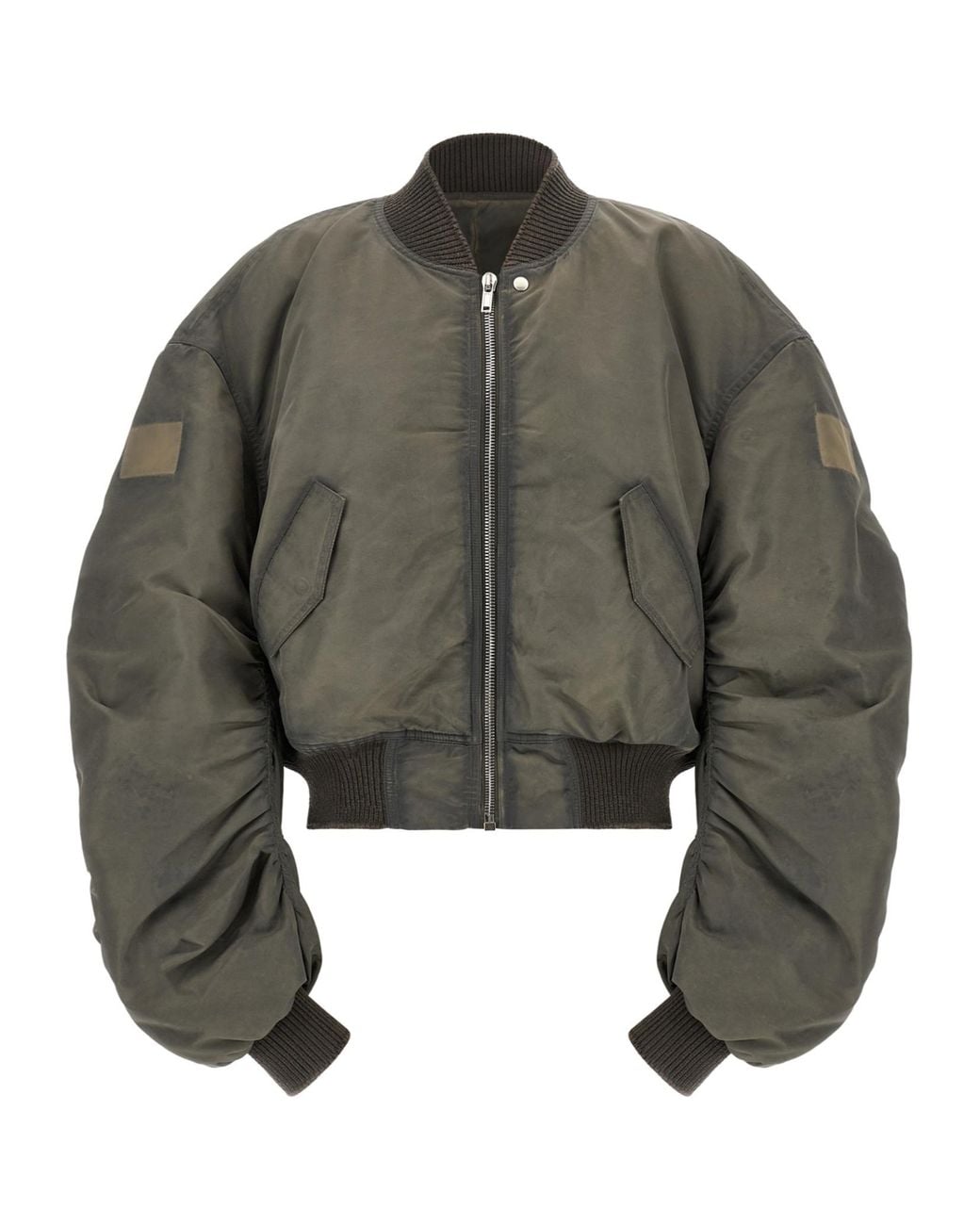 Rick Owens Multicolor Secchia Flight Cropped Ruched-Sleeve Bomber Jacket for men
