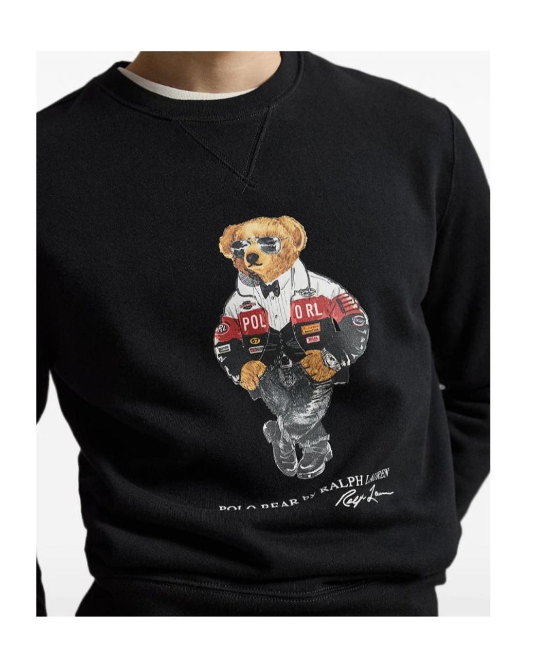Ralph Lauren Black Bear Graphic Cotton-Blend Sweatshirt for men