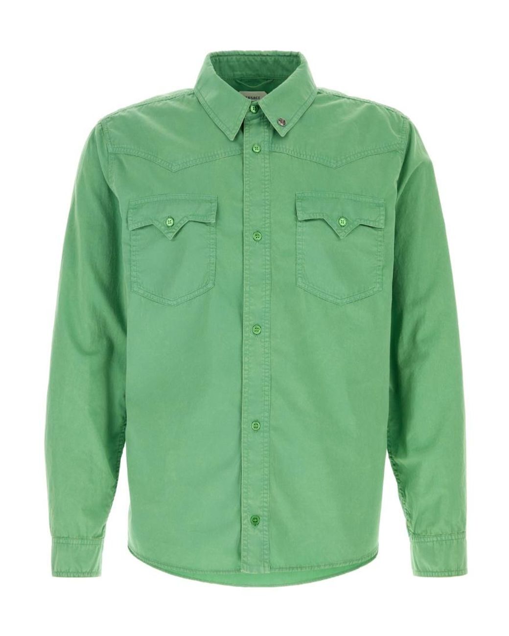 Versace Green Western Pocket Shirt for men