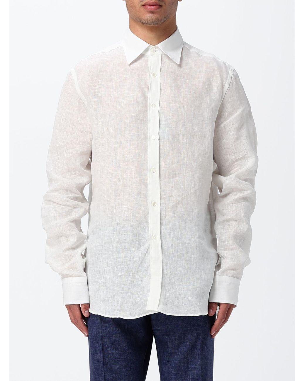 Canali Gray Classic Long-Sleeve Shirt for men