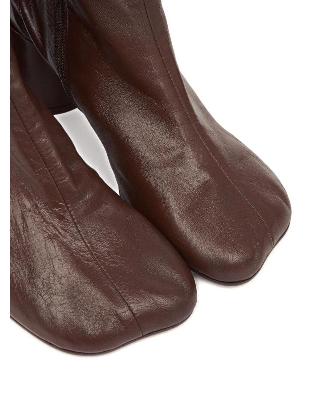 MM6 by Maison Margiela Brown Zip-Up Ankle Boots