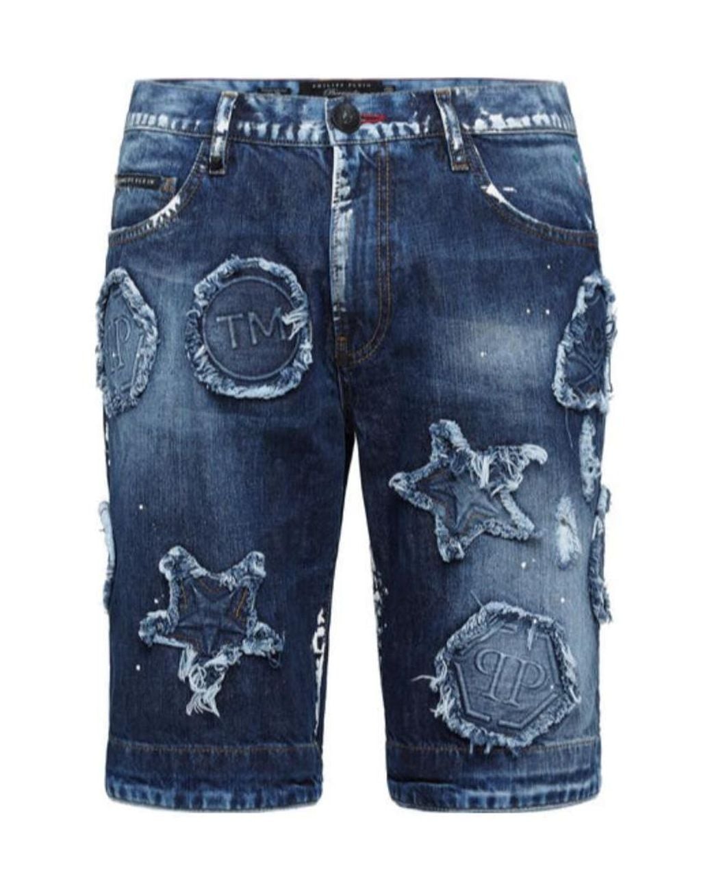 Philipp Plein Blue Logo Detail Shorts for men