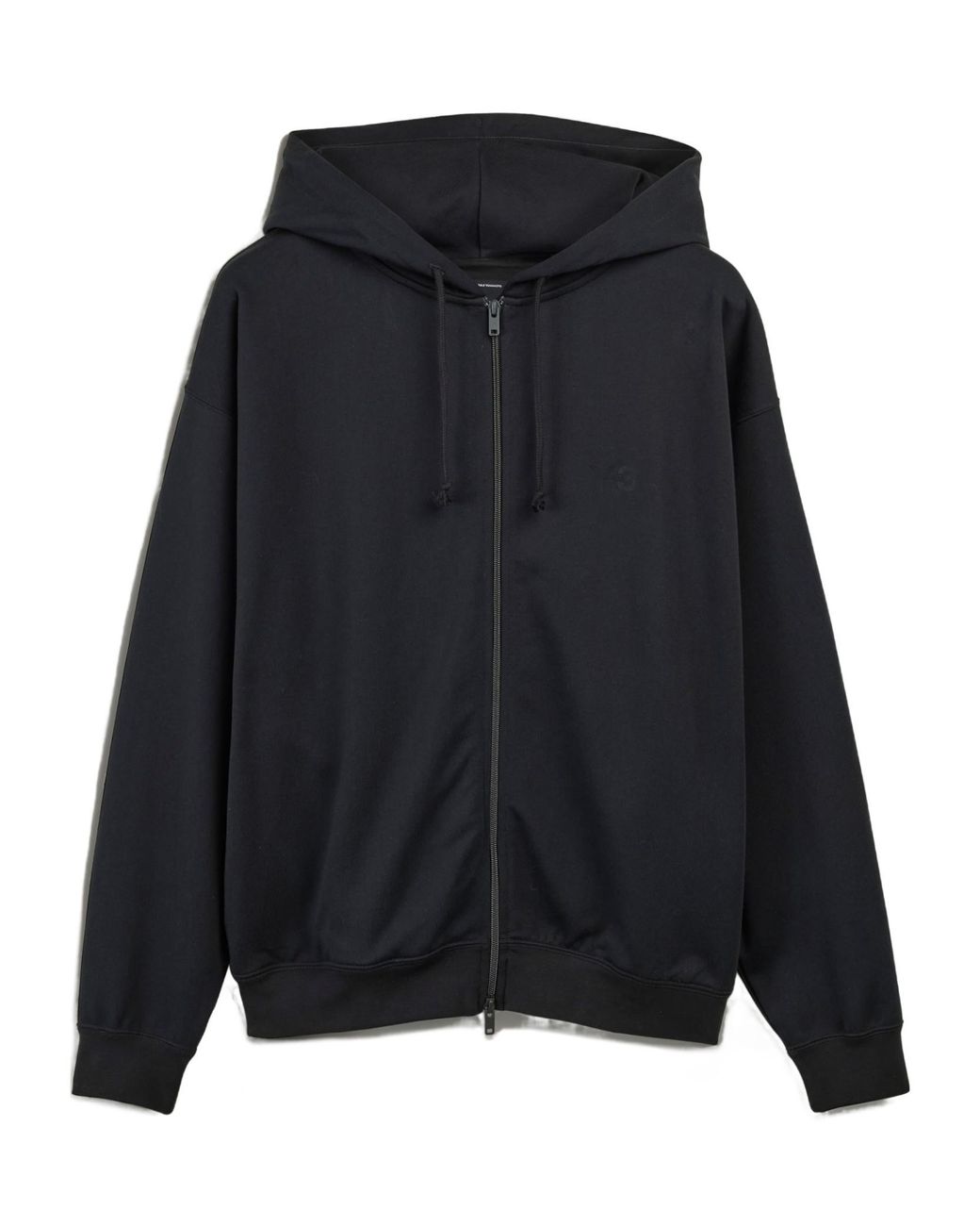 Y-3 Black French Terry Zip Hoodie for men