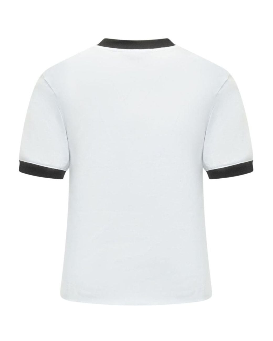 MSGM White Logo Heart Trim T-Shirt