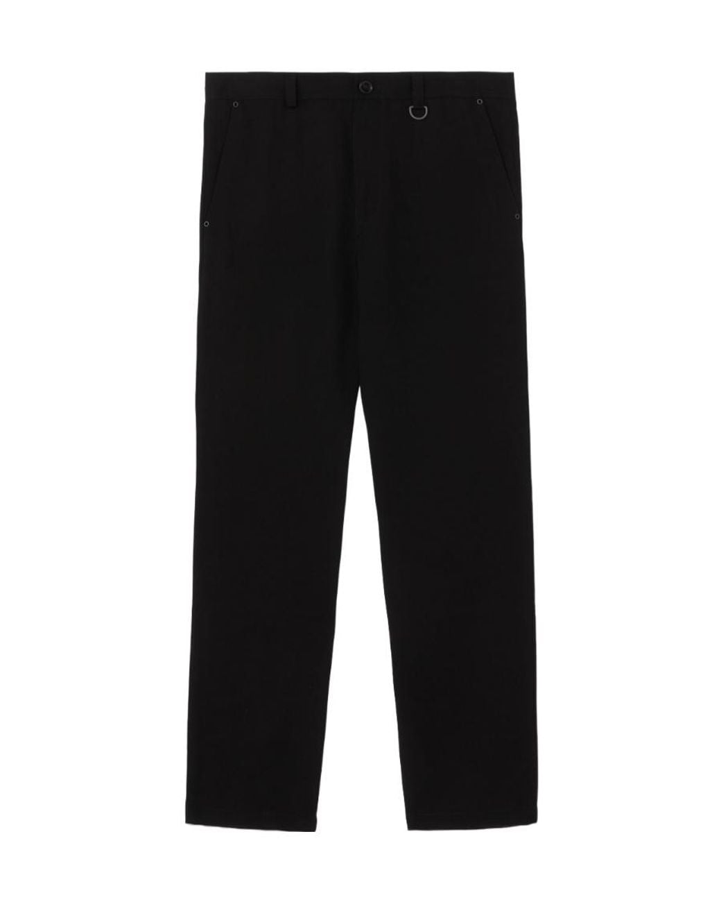 Burberry Black Button Detailed Straight Leg Trousers for men