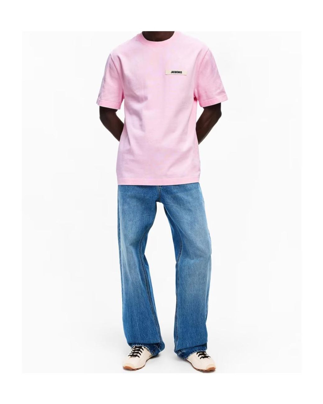 Jacquemus Pink Crew Neck Short-Sleeved T-Shirt for men