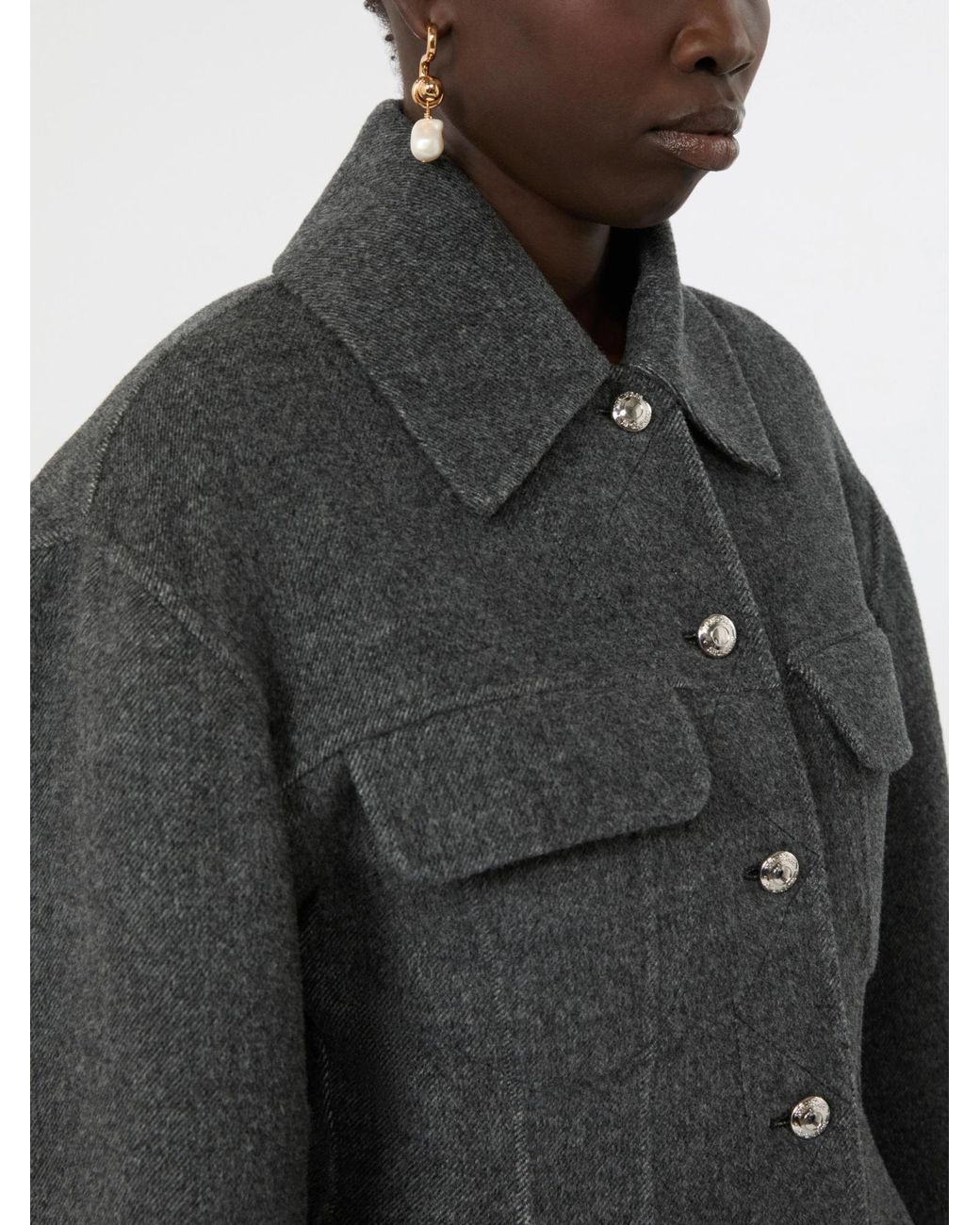 Sportmax Gray Pure Wool Jacket