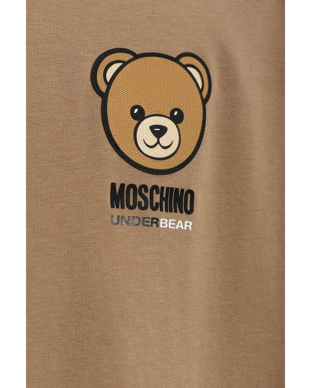 Moschino Natural Bear-Printed Short Sleeved T-Shirt for men
