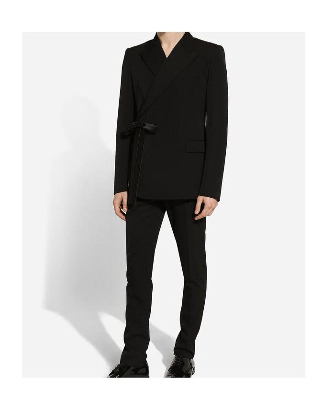Dolce & Gabbana Black Wide-Fit Double-Breasted Wool Jacket for men