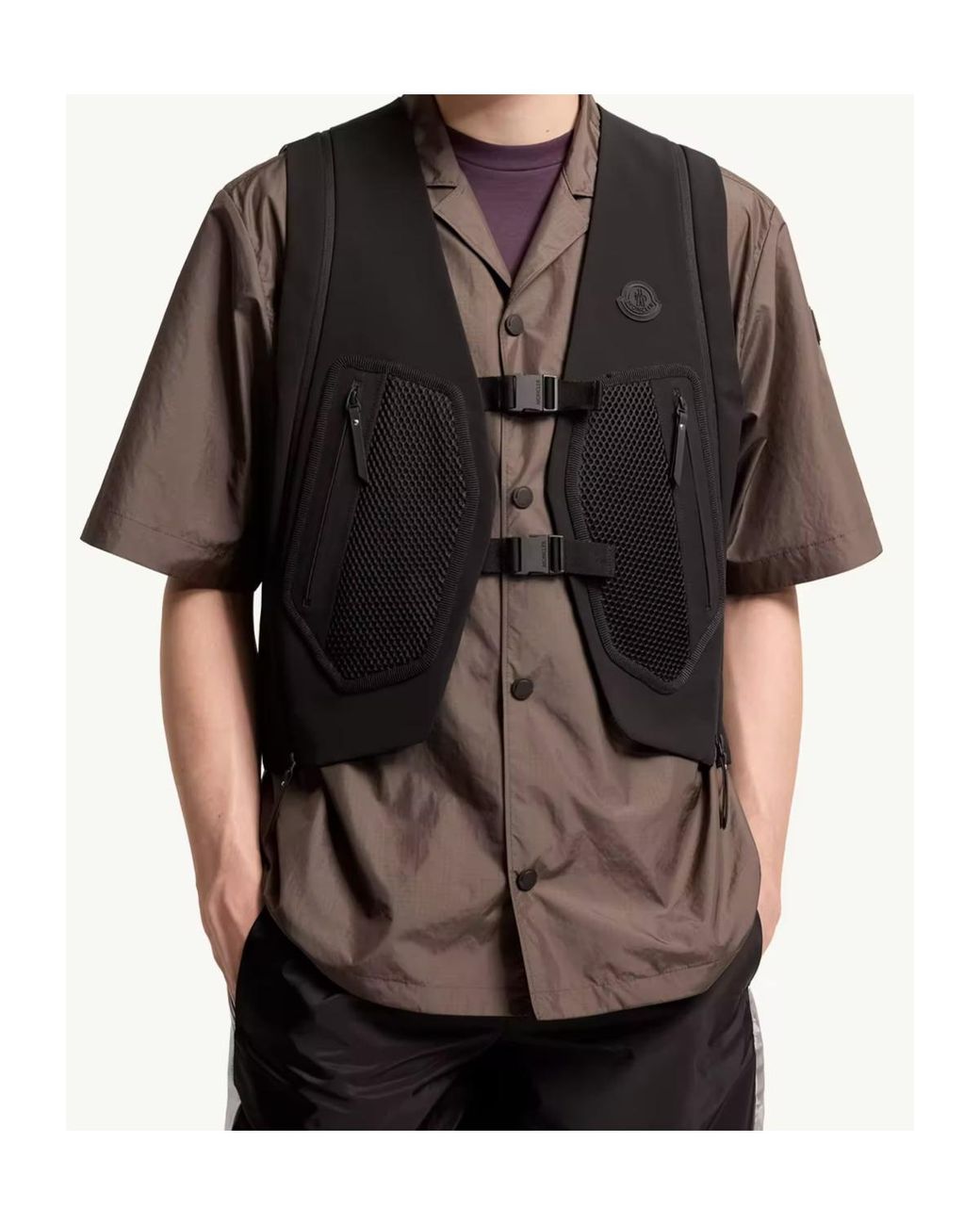 Moncler Blue Spica Buckled Vest for men