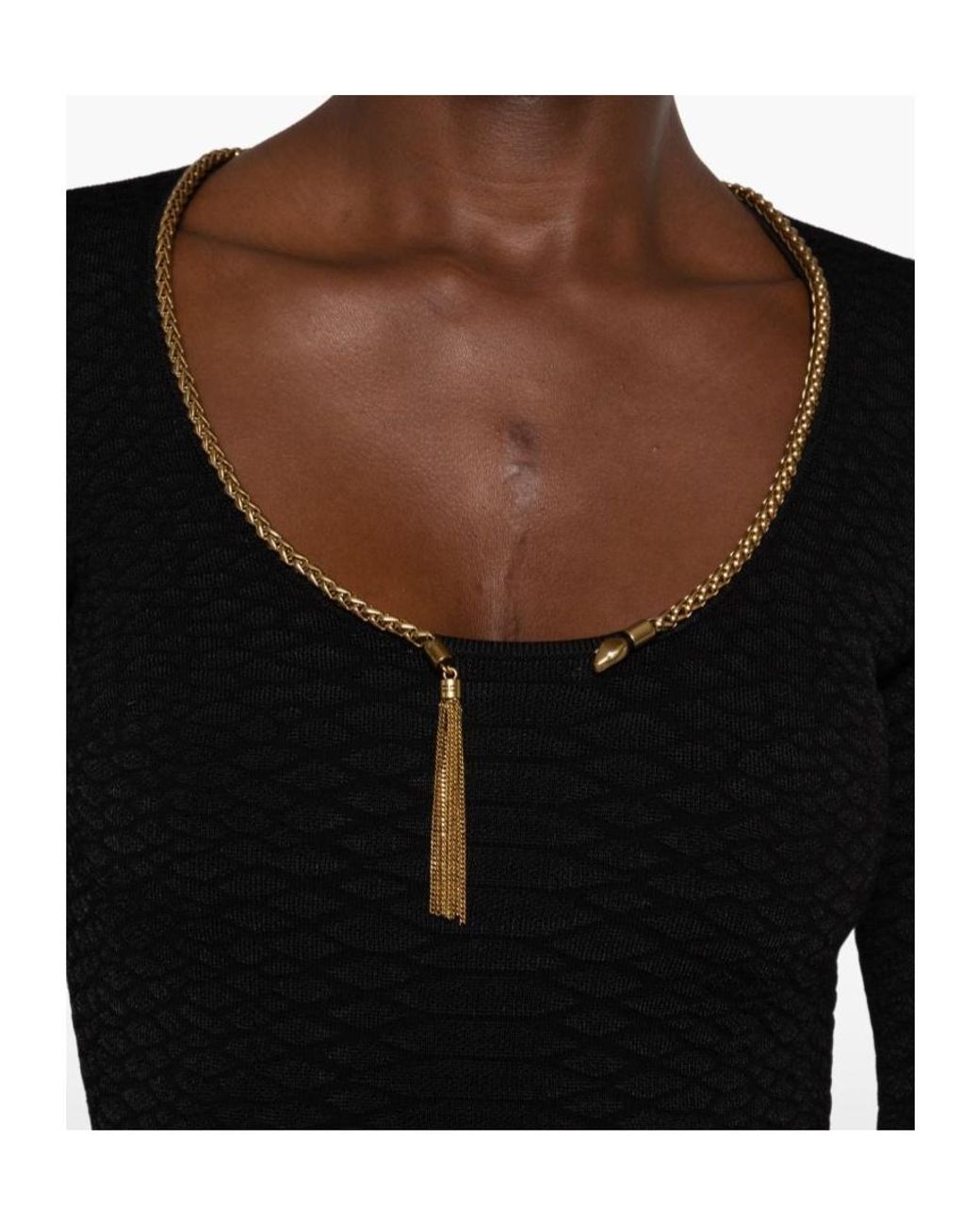 Elisabetta Franchi Black Snake-Print Knit Dress